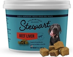 Stewart Freeze Dried Raw Dog Treats, Beef Liver, 2 Ounce, Approx. 45 Pieces
