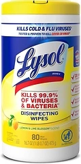 Lysol Disinfectant Wipes, Multi-Surface Cleaning, Lemon Lime Blossom, 80 Count