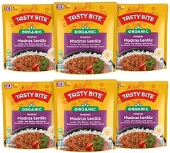 Tasty Bite Organic Madras Lentils, 10 Ounce, Pack of 6, Vegetarian Entree