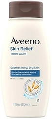 Aveeno Skin Relief Body Wash, Triple Oat Formula, 18 fl. oz, Fragrance-Free