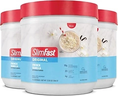 SlimFast Original Meal Replacement Powder, French Vanilla, 10g Protein, 3 Pack
