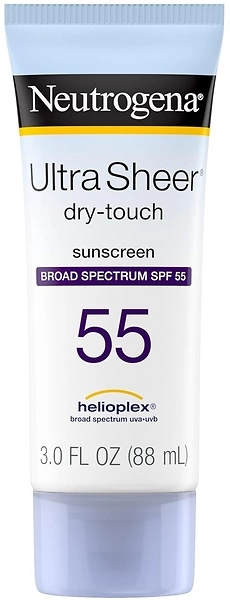 Neutrogena Ultra Sheer Dry-Touch Sunscreen Lotion, Broad Spectrum SPF 55 UVA/UVB Protection, Lightweight Water Resistant Face & Body Sunscreen, Non-Gr...