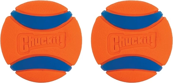 Chuckit! Ultra Ball Dog Toy, Medium Bouncy Fetch Balls, Durable Rubber, Pack of 2