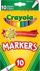 CRAYOLA MARKERS FINE LINE 10 COUNT