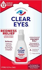 Clear Eyes Redness Eye Relief Eye Drops, Relieves Redness & Calms Irritation, 0.2 Fl Oz