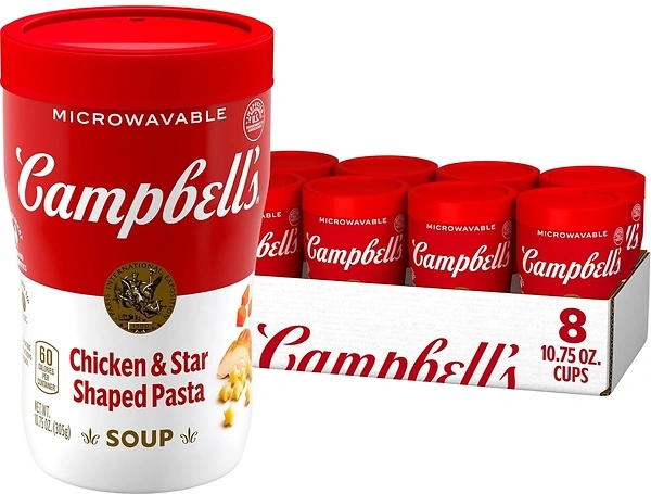 Campbell's Sipping Soup, Chicken Soup & Star Shaped Pasta, 10.75 Oz, 8 Cups
