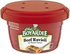 Chef Boyardee Beef Ravioli in Pasta Sauce, 7.5 OZ, Microwaveable, 12 Bowls