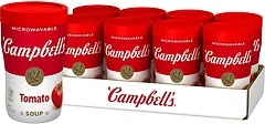 Campbell's Sipping Soup, Classic Tomato Soup, 11.1 Oz Microwavable Cup (Case of 8)
