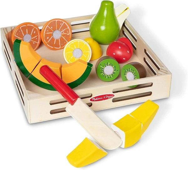 Melissa & Doug Wooden Cutting Fruit Set, Pretend Play Toy for Kids, Ages 3+