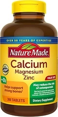 Nature Made Calcium Magnesium Zinc with Vitamin D3, 300 Tablets