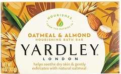 Yardley London Nourishing Bath Soap Bar Oatmeal & Almond, 4.0 oz