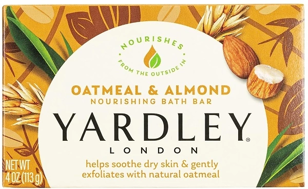 Yardley London Nourishing Bath Soap Bar Oatmeal & Almond, 4.0 oz