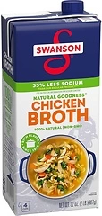 Swanson Natural Goodness 33% Less Sodium Chicken Broth, 32 oz Carton