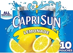 Capri Sun Lemonade Naturally Flavored Kids Juice Drink (10 ct Box, 6 fl oz Pouches)