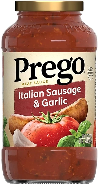 Prego Italian Sausage and Garlic Meat Sauce, 23.5 OZ Jar