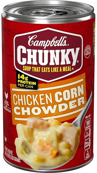 Campbell's Chunky Soup, Chicken Corn Chowder Soup, 18.8 Oz Can