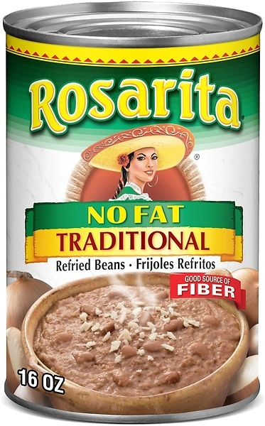 Rosarita No Fat Traditional Refried Beans, 16 oz