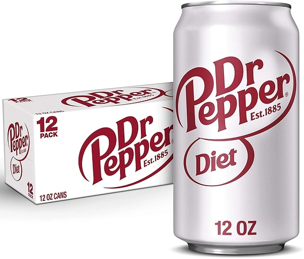 Diet Dr Pepper Soda, 12 fl oz cans, 12 pack