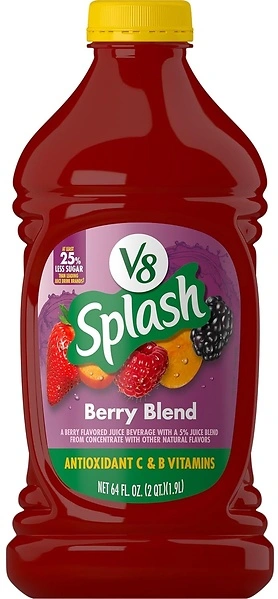 V8 Splash Berry Blend Flavored Juice Beverage, 64 Ounce Bottle