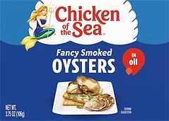 Chicken of the Sea Smoked Oysters in Oil, Canned Oysters, Great for Recipes, 3.75-Ounce Can