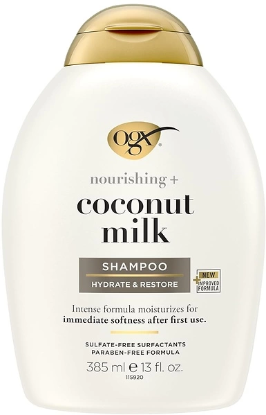 OGX Coconut Milk Moisturizing Shampoo, Hydrating & Restoring, 13 fl. oz