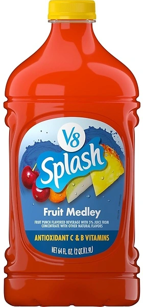 V8 Splash Fruit Medley Flavored Juice Beverage, 64 fl oz Bottle