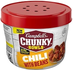 Campbell's Chunky Chili with Beans, 15.25 Ounce Microwavable Bowl