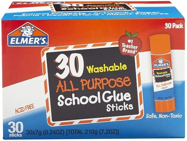 Elmer's All Purpose School Glue Sticks, Washable, 7 Grams, 30 Count