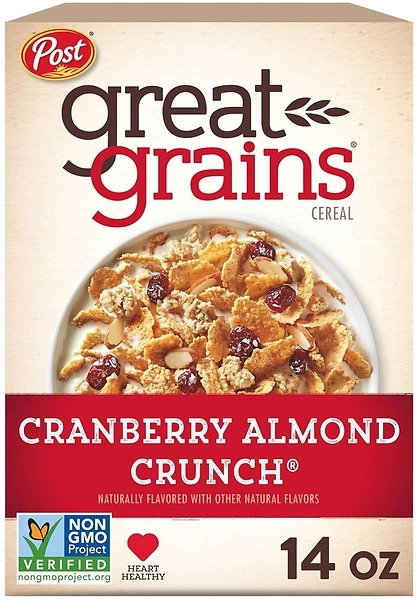 POST Great Grains Cranberry Almond Crunch Cereal, 14 Ounces