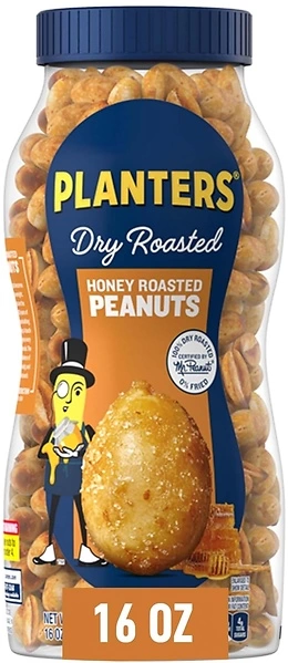 PLANTERS Honey Roasted Peanuts, Sweet and Salty Snacks, 16 oz Jar