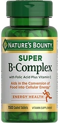 Nature's Bounty Super B Complex Vitamins with Vitamin C & Folic Acid, 150 Tablets