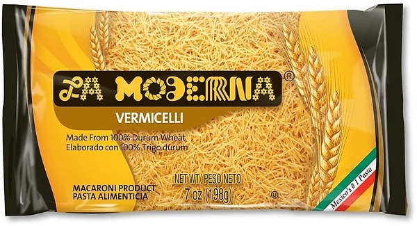 La Moderna Vermicelli Pasta, Noodles, Durum Wheat, Protein, Fiber, Vitamins, 7 Oz