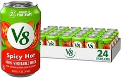 V8 Spicy Hot 100 Vegetable Juice, 11.5 fl oz Can (24 Pack)
