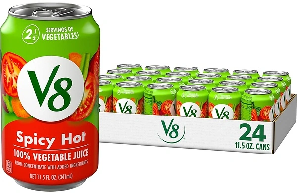 V8 Spicy Hot 100 Vegetable Juice, 11.5 fl oz Can (24 Pack)