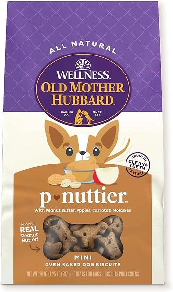 Wellness Old Mother Hubbard Classic P-Nuttier Dog Treats, Crunchy, 20 oz Bag