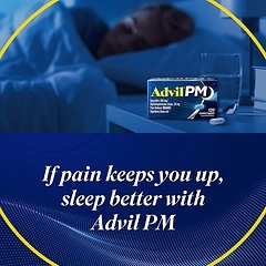 Advil PM Pain Reliever and Nighttime Sleep Aid, 50x2 Coated Caplets