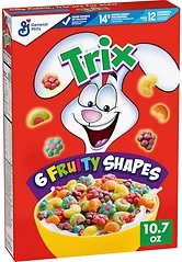 Trix Breakfast Cereal, 6 Fruity Shapes, Made with Whole Grain, 10.7 oz