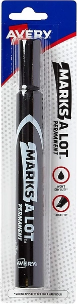 AVERY Marks-A-Lot, Large Chisel Tip Permanent Marker, Black (18888)