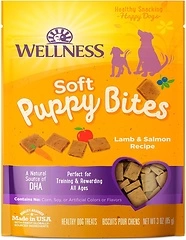 Wellness Soft Puppy Bites Grain-Free Treats, Lamb & Salmon, 3oz Bag