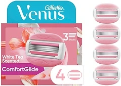 Gillette Venus ComfortGlide White Tea Women's Razor Refills, 4 Cartridges