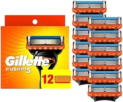 Gillette Fusion5 Razor Refills, Men, 5 Blades, Precision Trimmer, 12 Refills