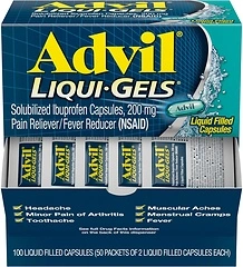 Advil Liqui-Gels Pain Reliever with Ibuprofen 200mg, 50x2 Liquid Capsules
