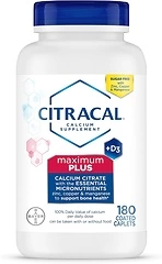 Citracal Maximum Plus, 650mg Calcium Citrate + 25mcg Vitamin D3, 180 Count