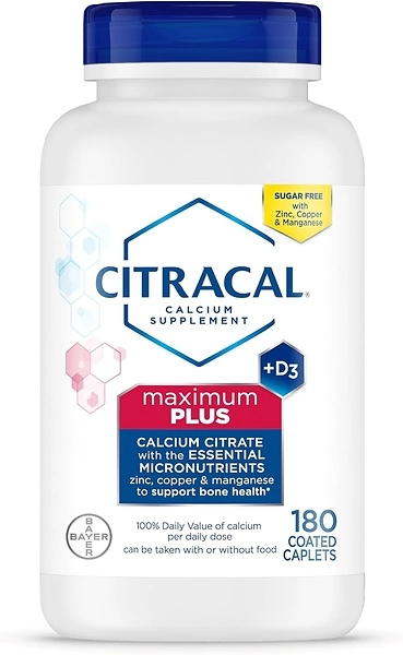 Citracal Maximum Plus, 650mg Calcium Citrate + 25mcg Vitamin D3, 180 Count