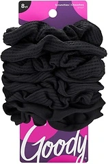 Goody Ouchless Women's Hair Scrunchie, 8 Count, Black - Suitable for All Hair Types
