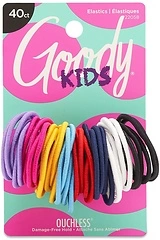 Goody Kids Ouchless Elastic Hair Tie - 40 Count, Assorted Colors - 2MM for Fine to Medium Hair - Pain-FreeHair Accessories for Men, Women, Boys, and G...