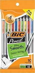BIC Xtra-Smooth Mechanical Pencils With Erasers, Medium Point (0.7mm), 10 Count