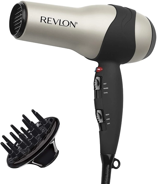 REVLON Turbo Hair Dryer, Ionic Technology, Ceramic Coating, 1875 Watts, Silver