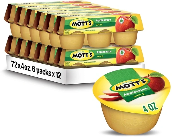 Mott's Applesauce, 4 Oz Cups, 72 Count, No Artificial Flavors, Vitamin C