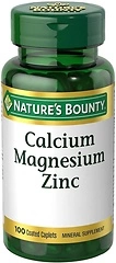 Nature's Bounty Calcium Magnesium & Zinc Caplets, Immune & Supporting Bone Health, 100 Count